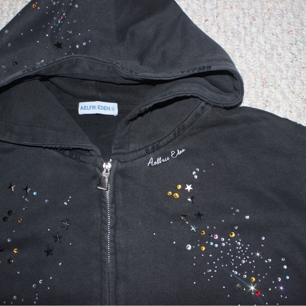 Aelfric Eden zip up sparkle bling hoodie
